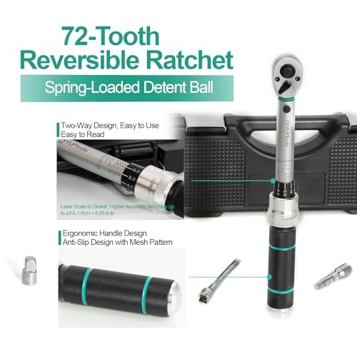 1/4-Inch Drive Click Torque Wrench Set, 20–200 in-lb 1.67-16.67 ft-lb 1/4-inch