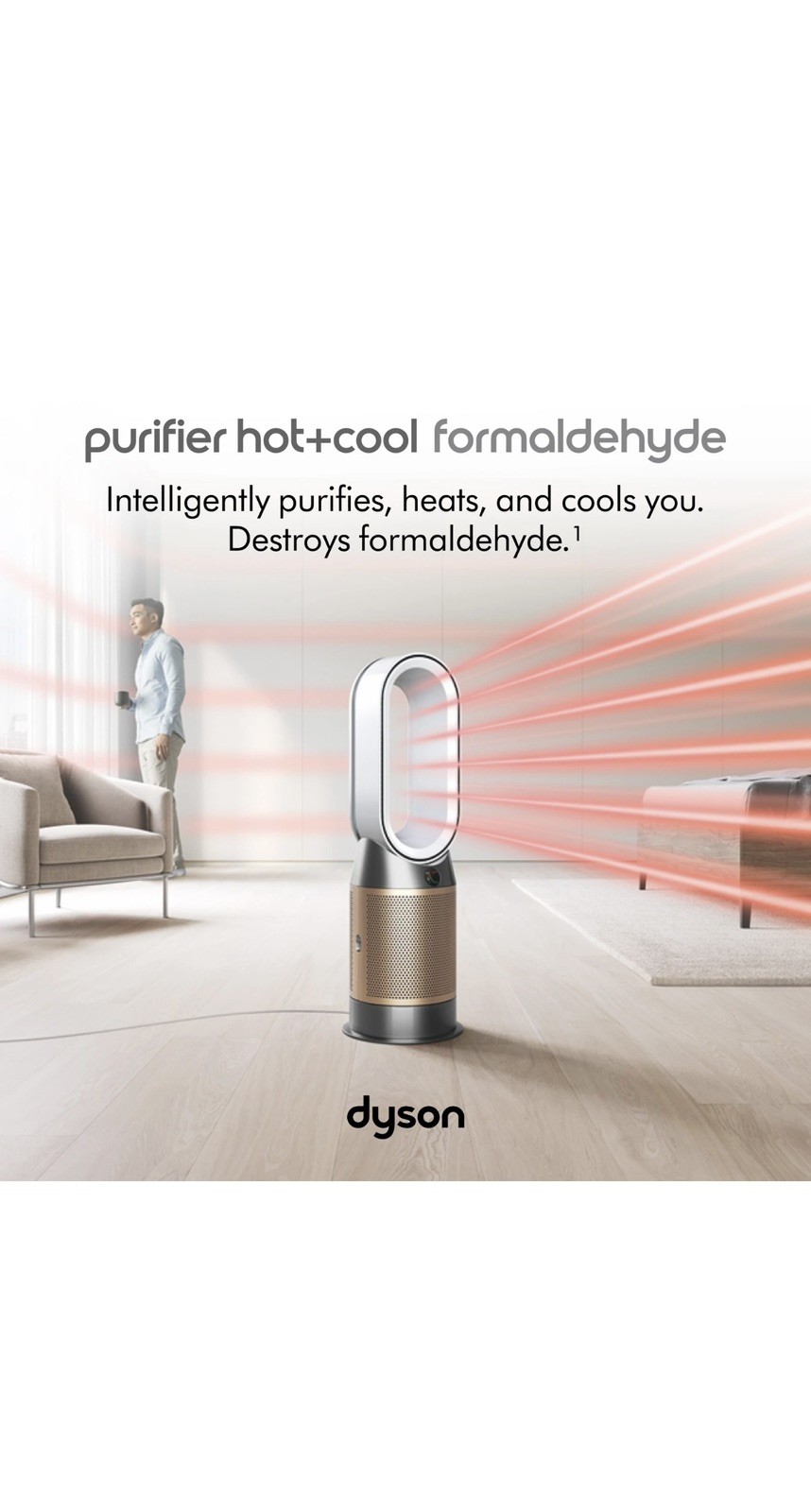 Dyson Purifier Hot+Cool Formaldehyde HP09 White/Gold Remote Perfect Working 100%