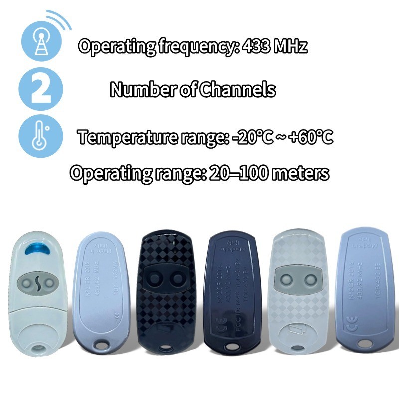 CAME TOP432EV 2 Button Black Gate Remote Control Key Fob Garage Door