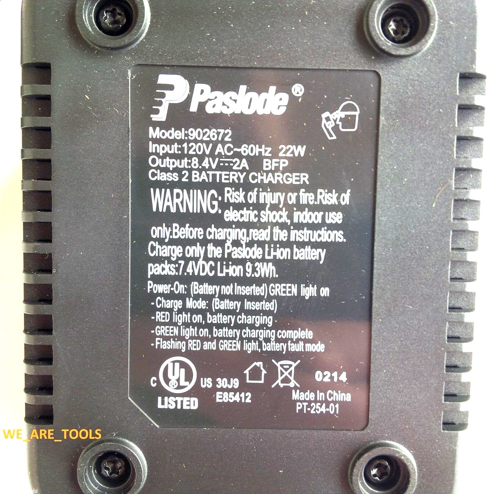 Paslode Charger 902672 For 902654 Battery, CFN325XP 905600 902400 906300 Nailer