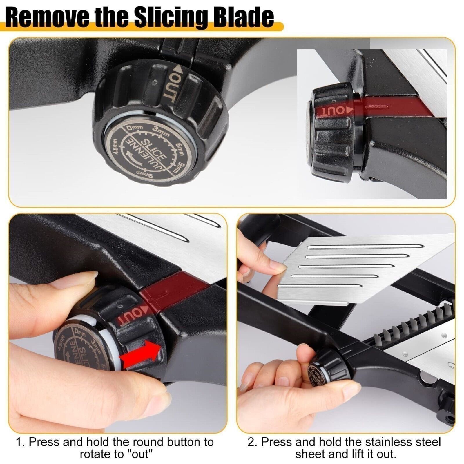 Adjustable Mandoline Food Slicer – Stainless Steel Kitchen Potato, Carrot, Onion