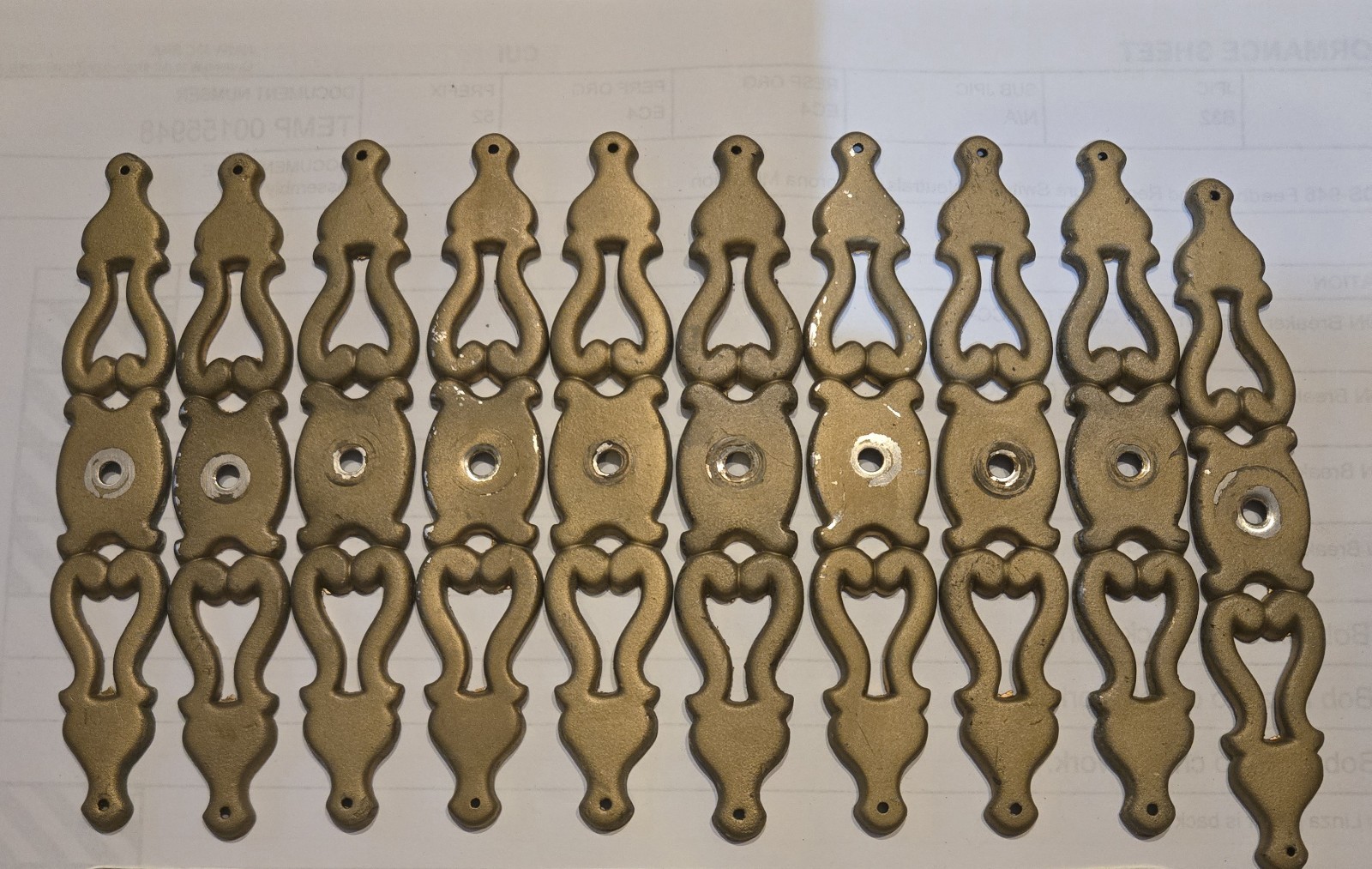 10 Vintage 1978 BPC Cabinet Drawer Back Plate 20276 -Winter Products, inc
