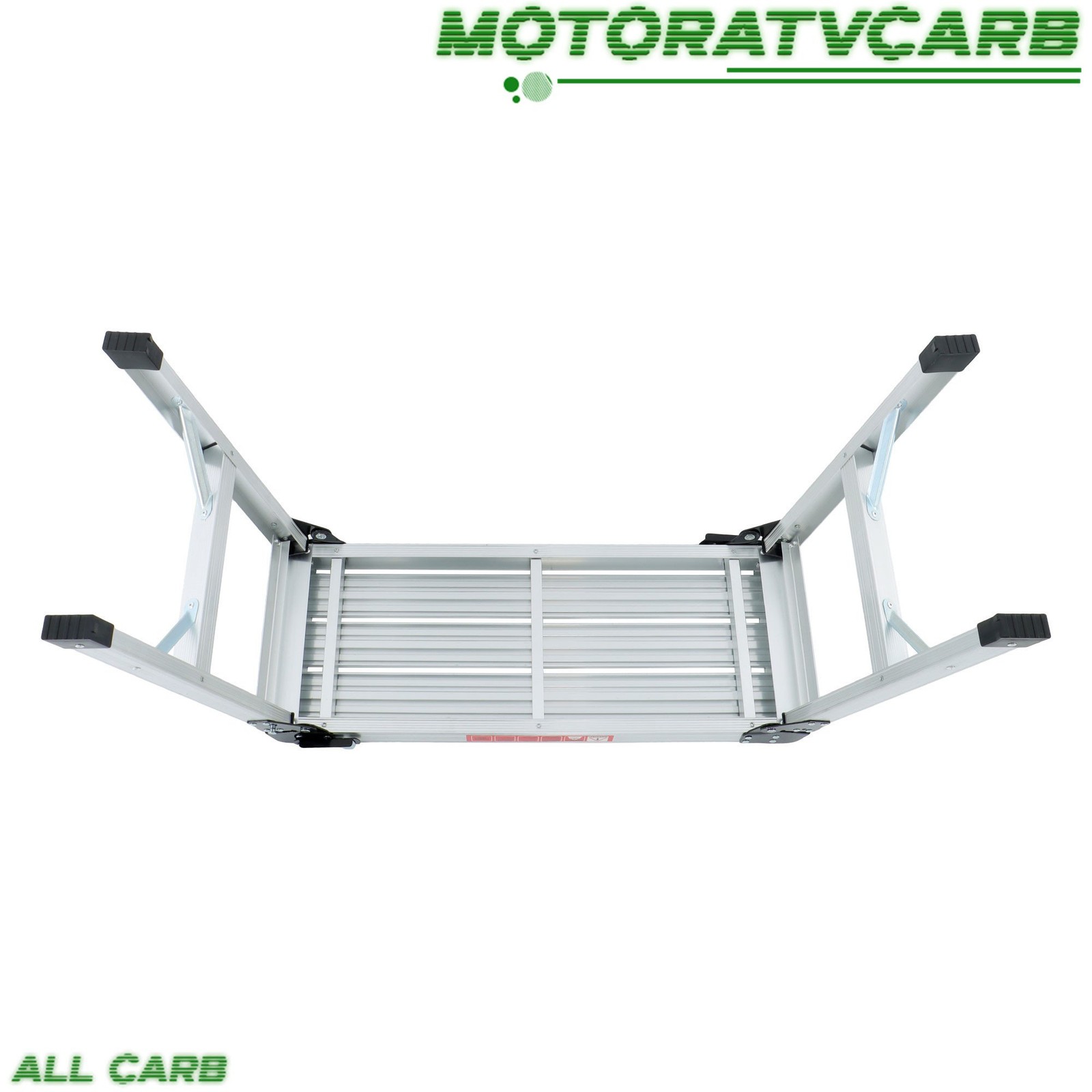 ALL-CARB 330 Lbs Capacity Work Platform Aluminum Step Ladder Heavy Duty Foldable