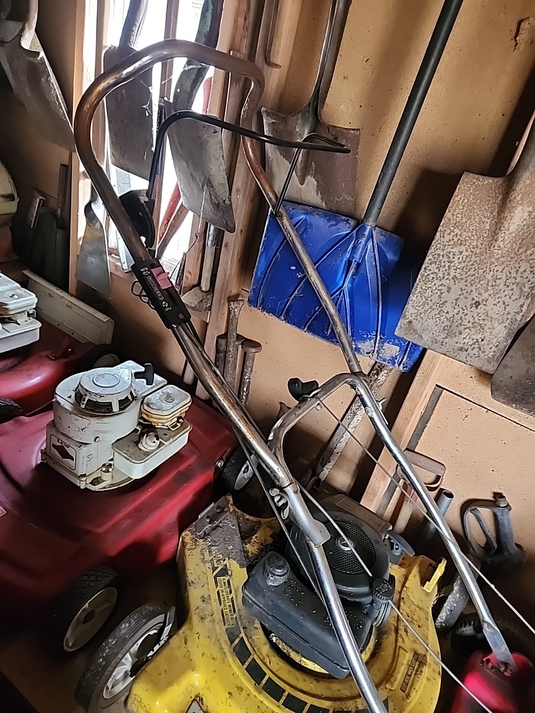 Rare Vintage Rally 22in Briggs Stratton Push Mower Usa Cave 1970s 80s Locked Up
