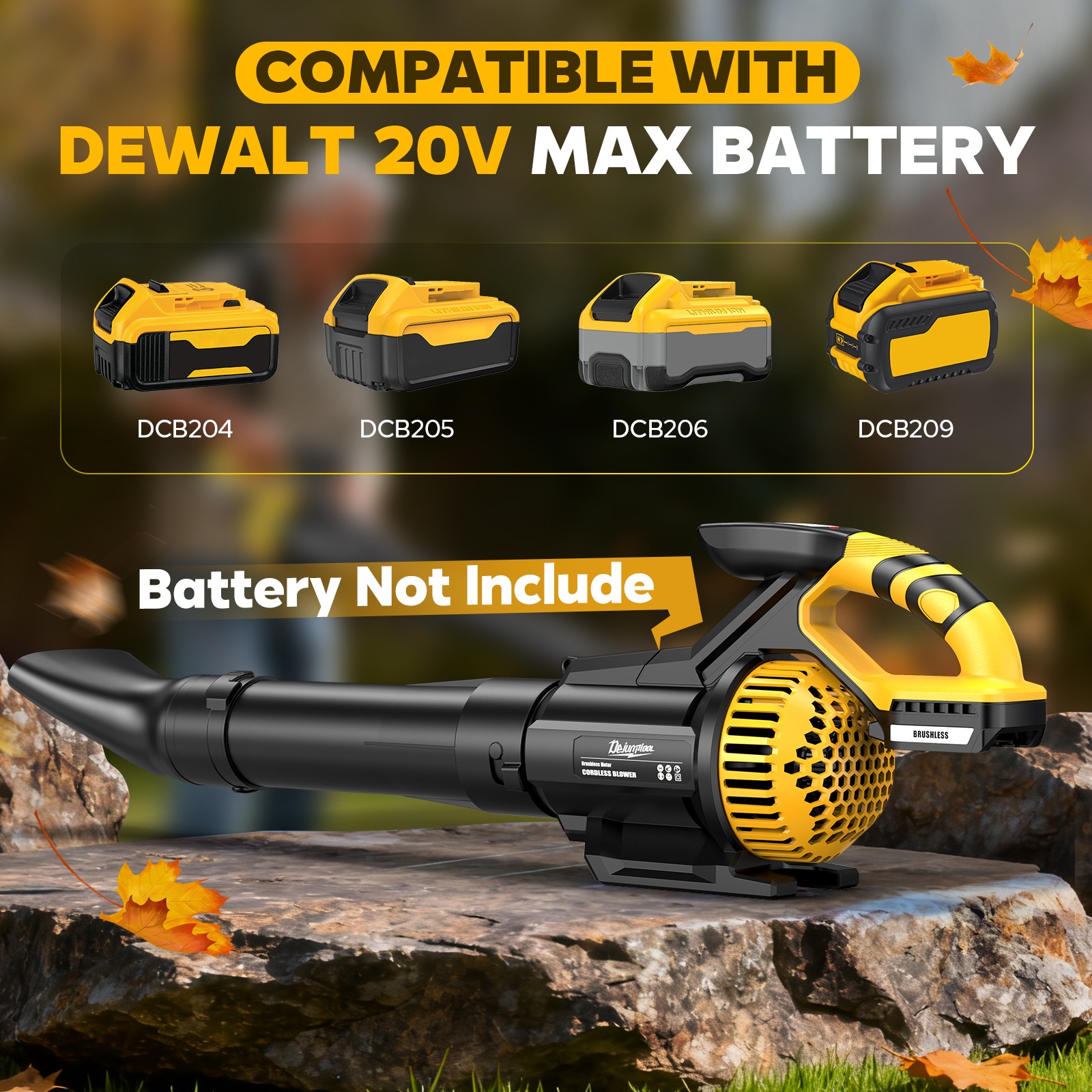 Cordless Electric Leaf Blower For Dewalt 20V Battery 710CFM 180MPH LCD Display