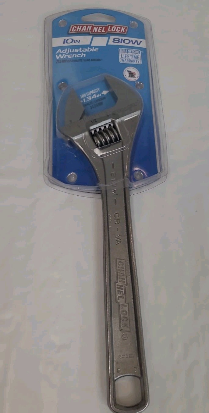 Channel Lock 810W Adjustable Wrench, 10″ Length, Chrome Vanadium (6H)