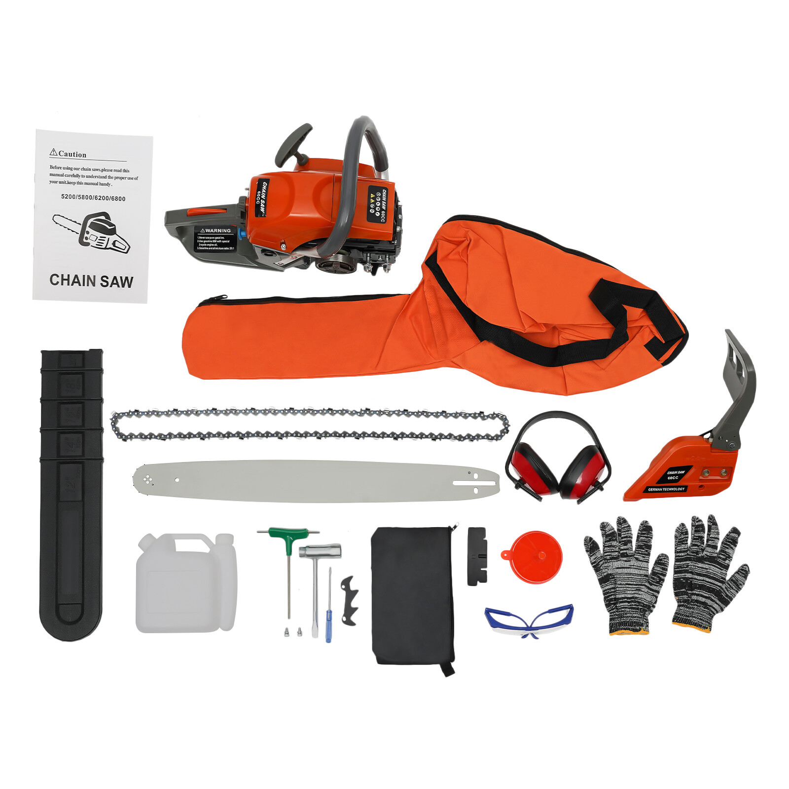 2-Stroke Gasoline Chainsaw 60 CC 22″ Bar Power Engine Wood Cutting Gas Chain Saw