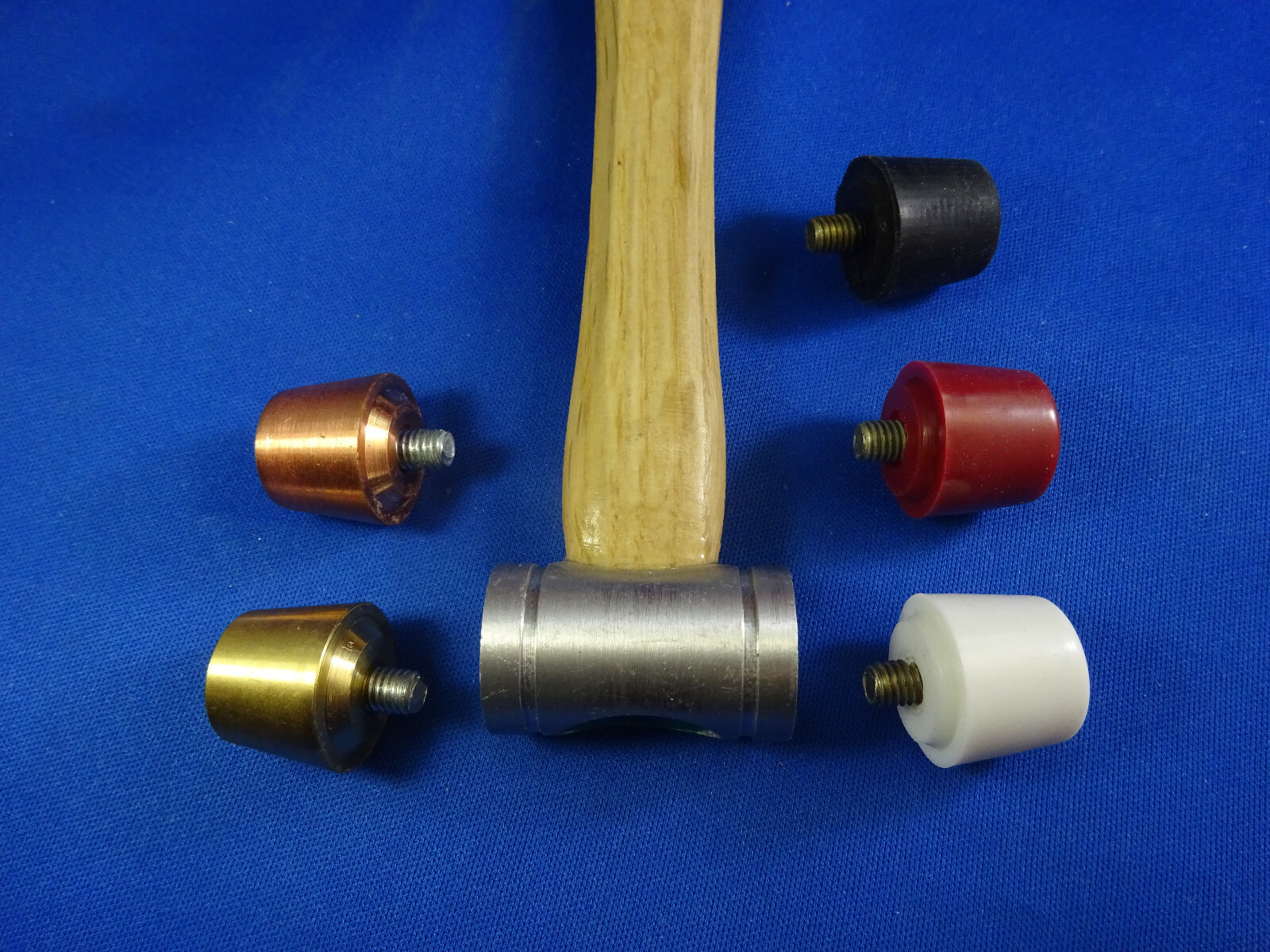 5 in 1 Interchangeable Hammer, Brass Copper Nylon Plastic Rubber Heads Gun Smith