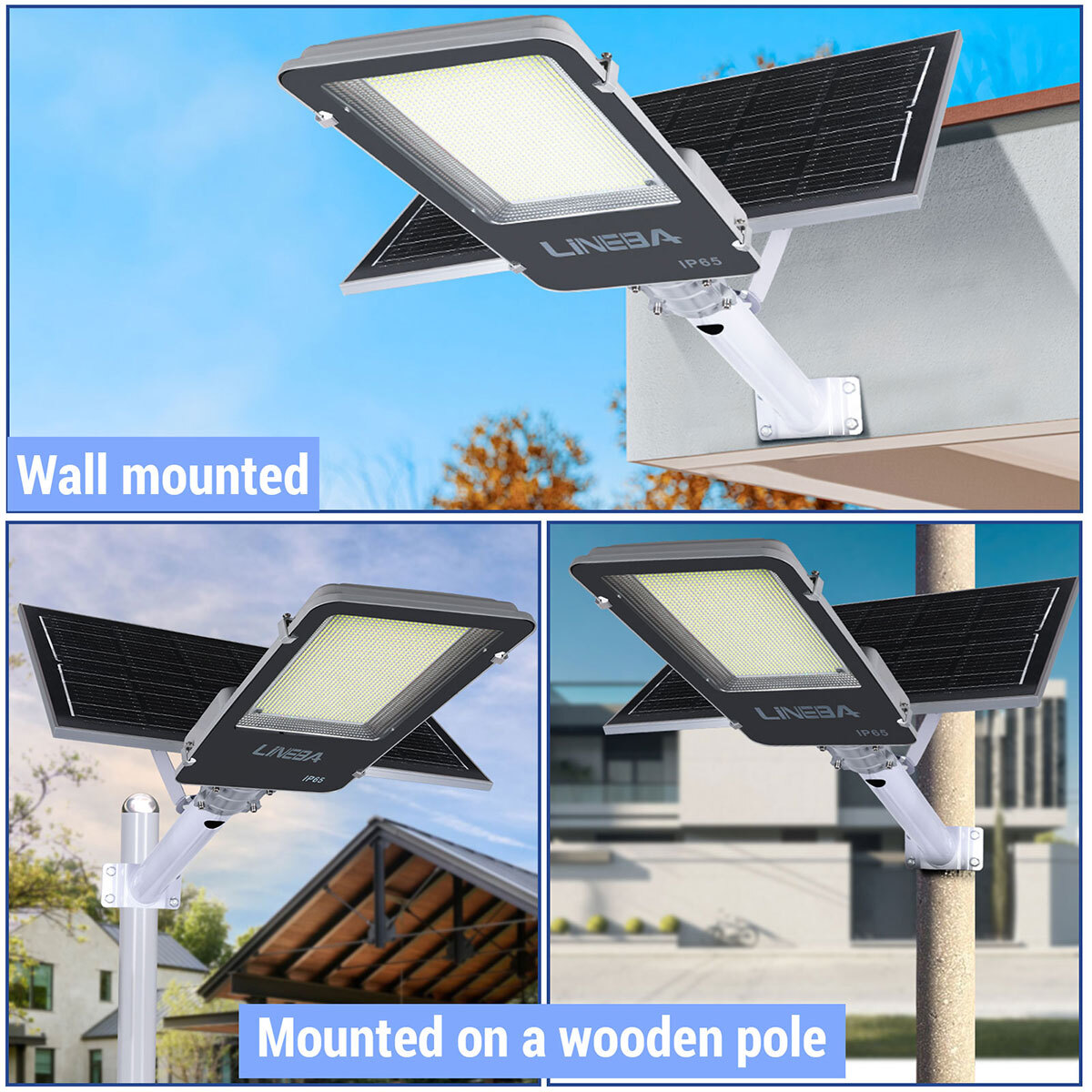 8800000000LM Commercial Solar Street Light Motion Sensor Backyard Road Wall Lamp