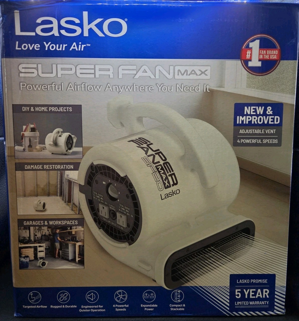 Lasko Super Fan Max Compact Air Mover SF-20-G2 – White