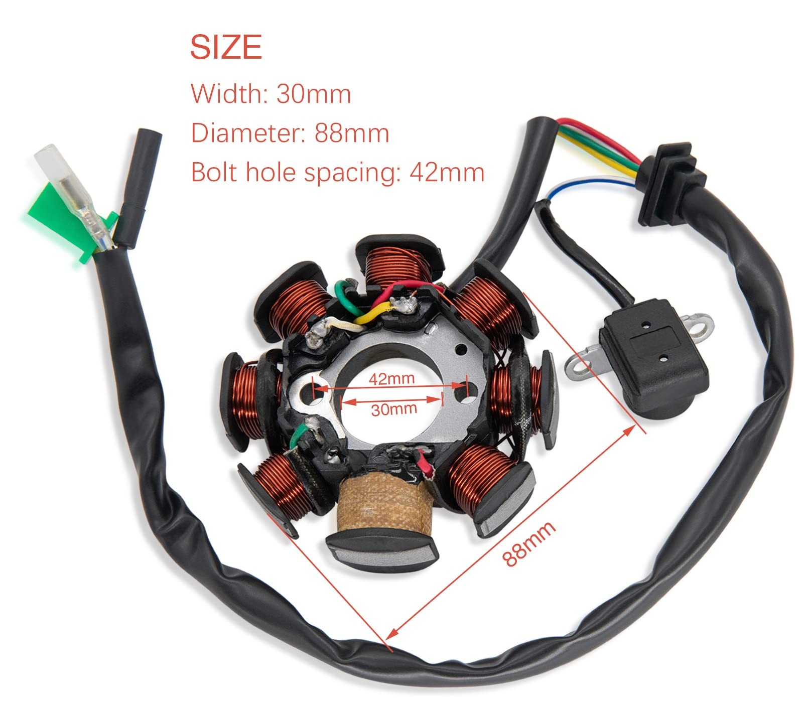 Ignition Stator Magneto AC 8 Pole 5 Wire Coil Scooter For GY6 50CC 60CC 80CC …