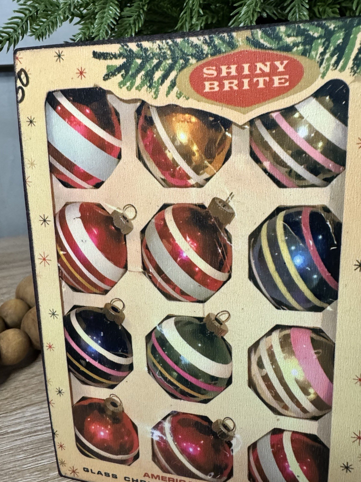 Vintage Inspired Shiny Brite SIGN Handmade