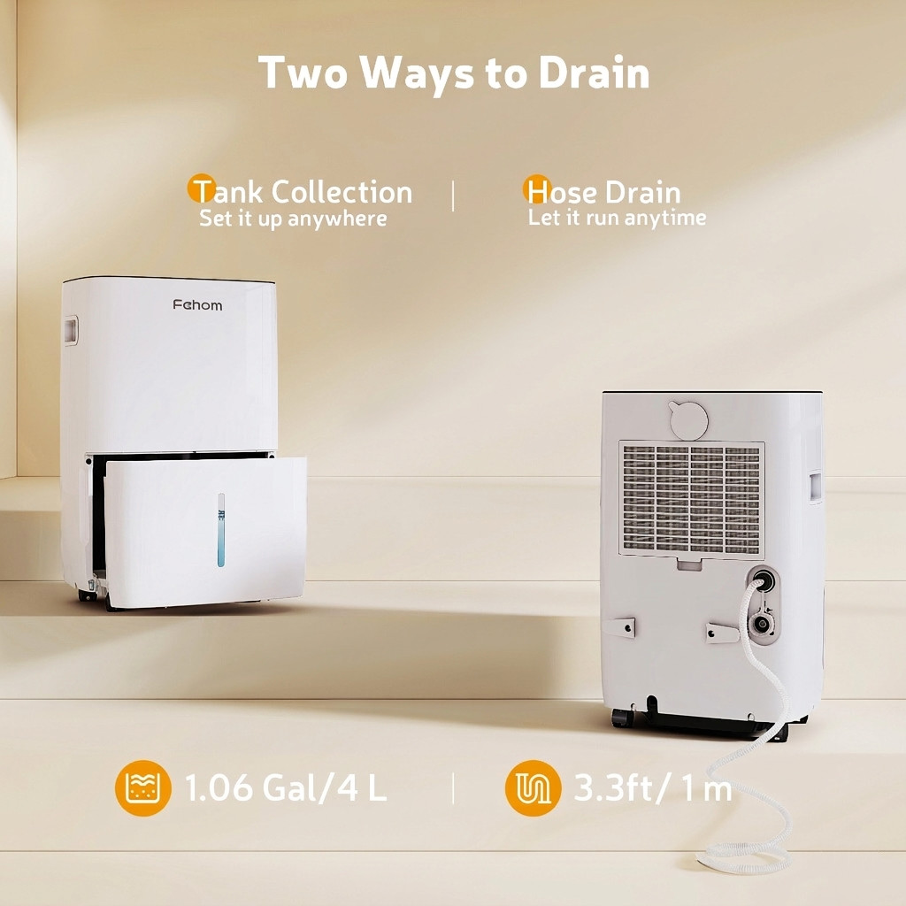 150 Pints Energy Star Dehumidifier 7,000 Sq. Ft with Drain Hose For Home