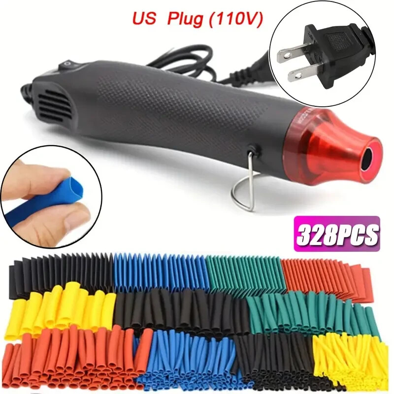 【NEW】300W PORTABLE HOT AIR GUN (110V US PLUG) WITH 328PCS HEAT SHRINK TUBES