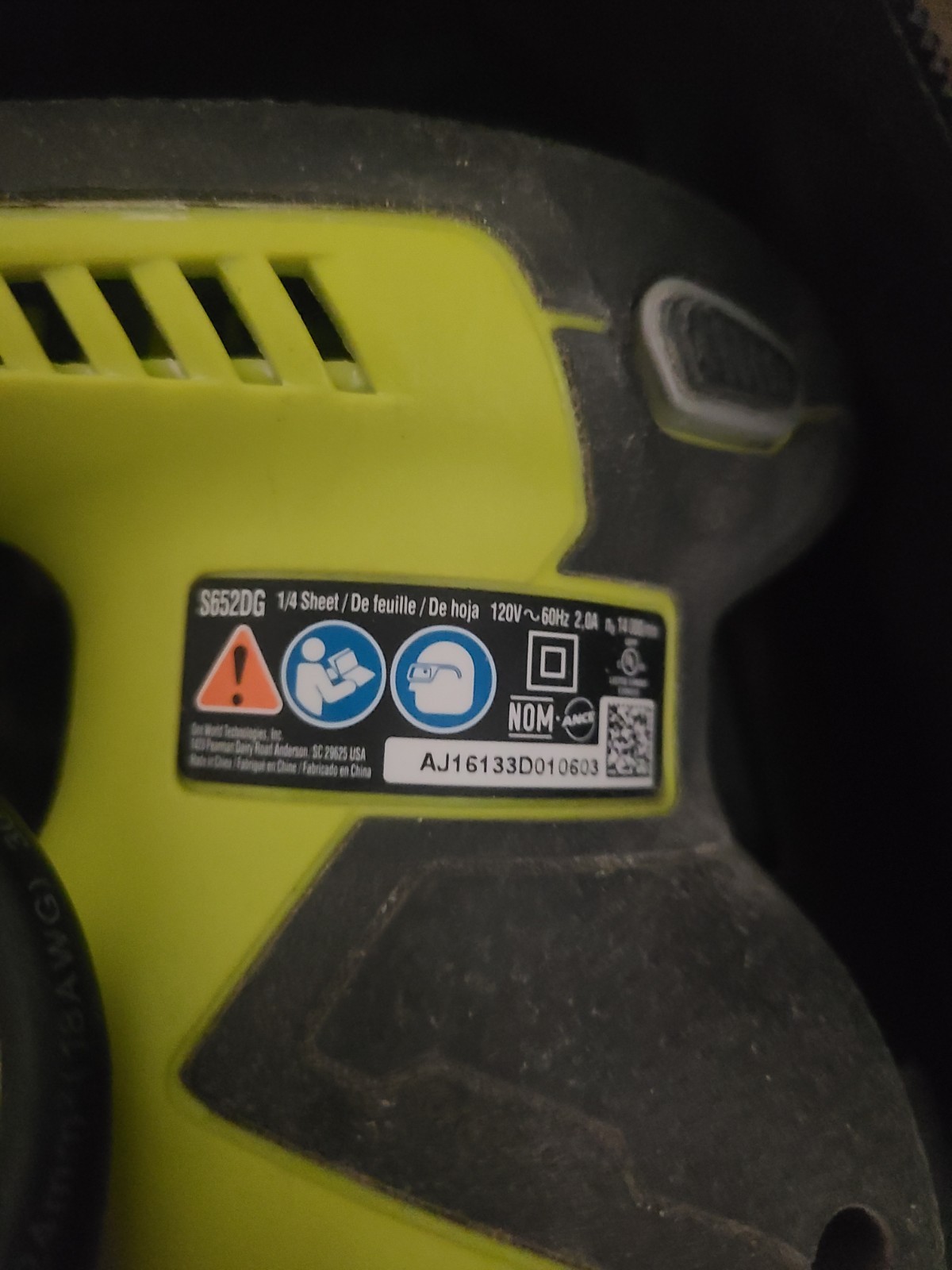 Ryobi 2 Amp Corded 1/4 Sheet Sander