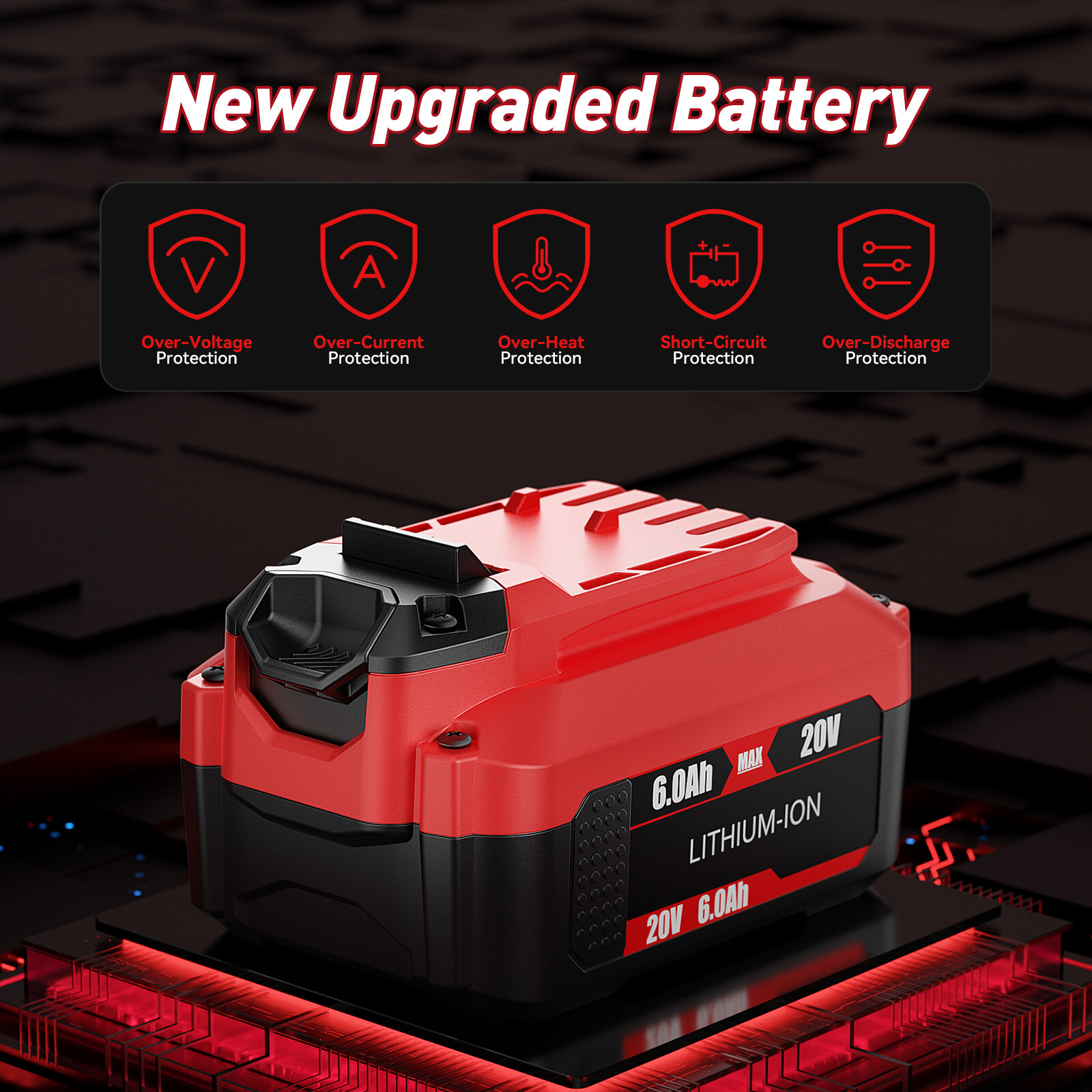 1~6PACK For CRAFTSMAN CMCB204 20V 6.0Ah Battery V20 20 Volts Lithium-ion Battery