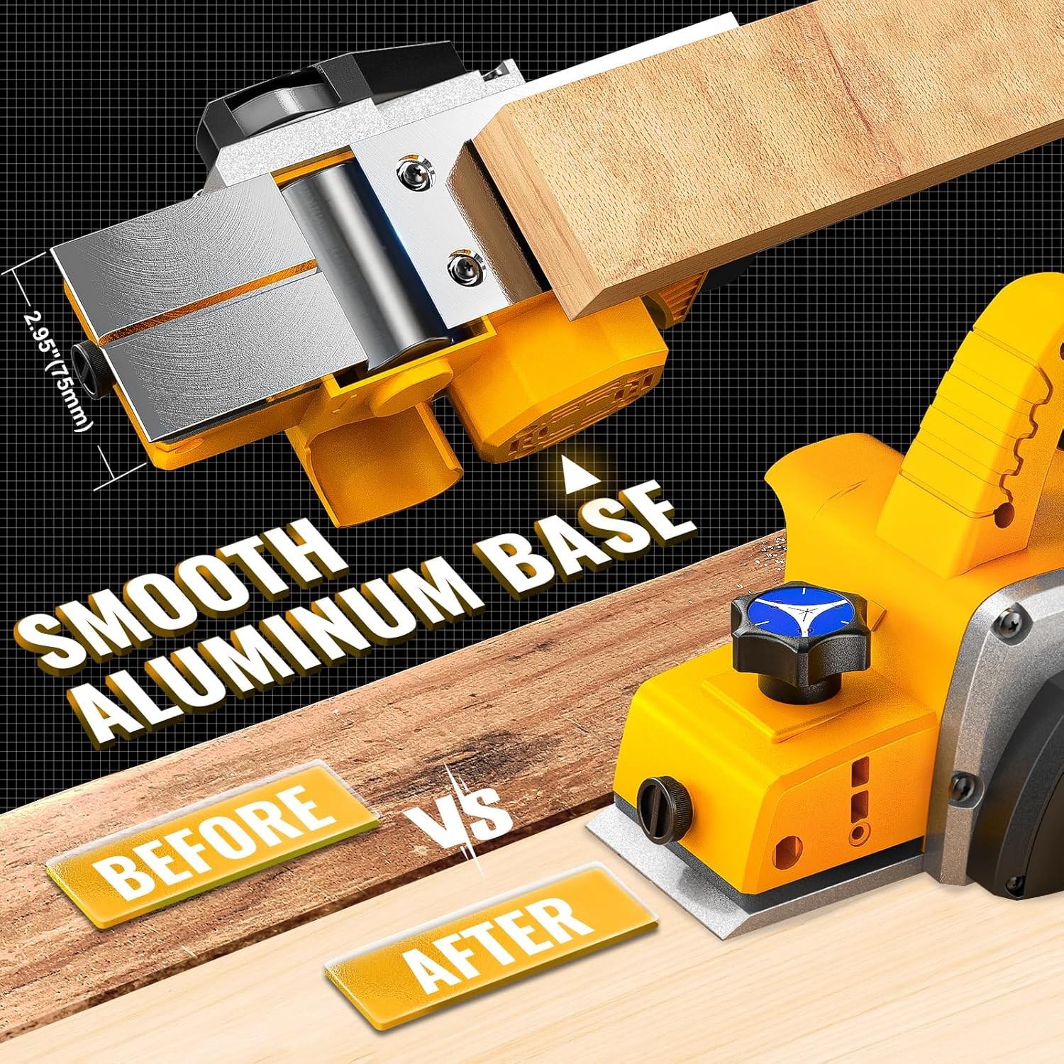 Cordless Electric Hand Planer: 3-1/4-Inch Handheld Planer Compatible with Dewalt