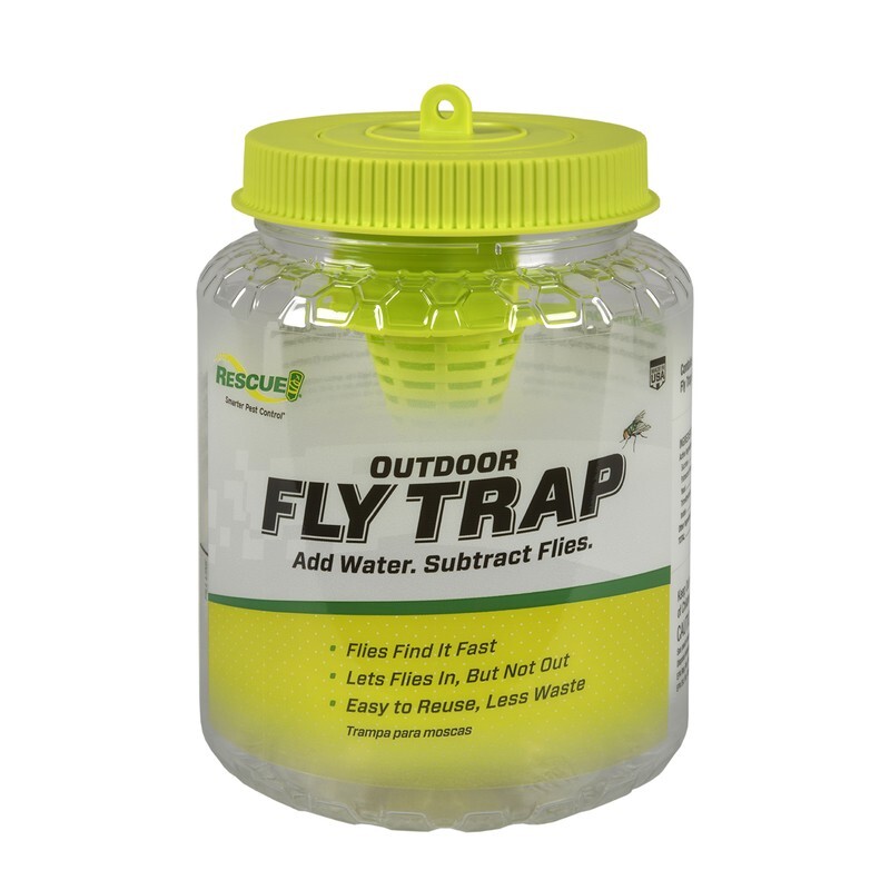 Rescue Outdoor Reusable Plastic Container Fly Trap Add Water Subtract Flies