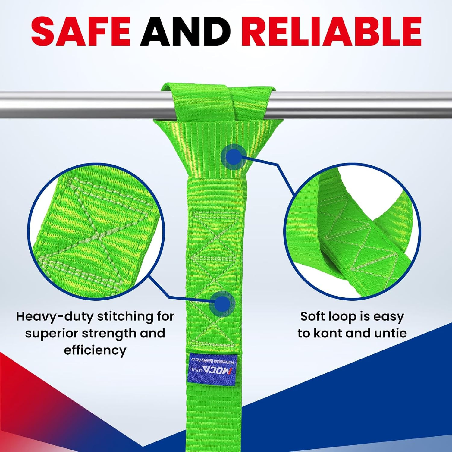 MOCA 4-Pack Soft Loop Tie down Straps 12000 Lbs Breaking Strength 1.6 X 17 Inche