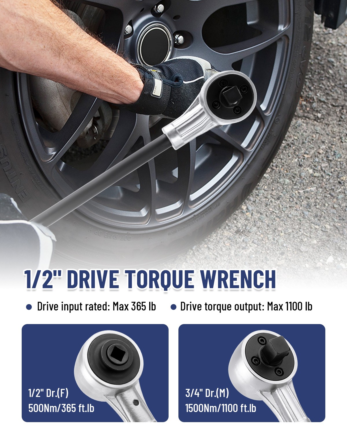 Professional Torque Multiplier — 2,200 Ft-Lb Output, 3/4″ Input / 1″ Output