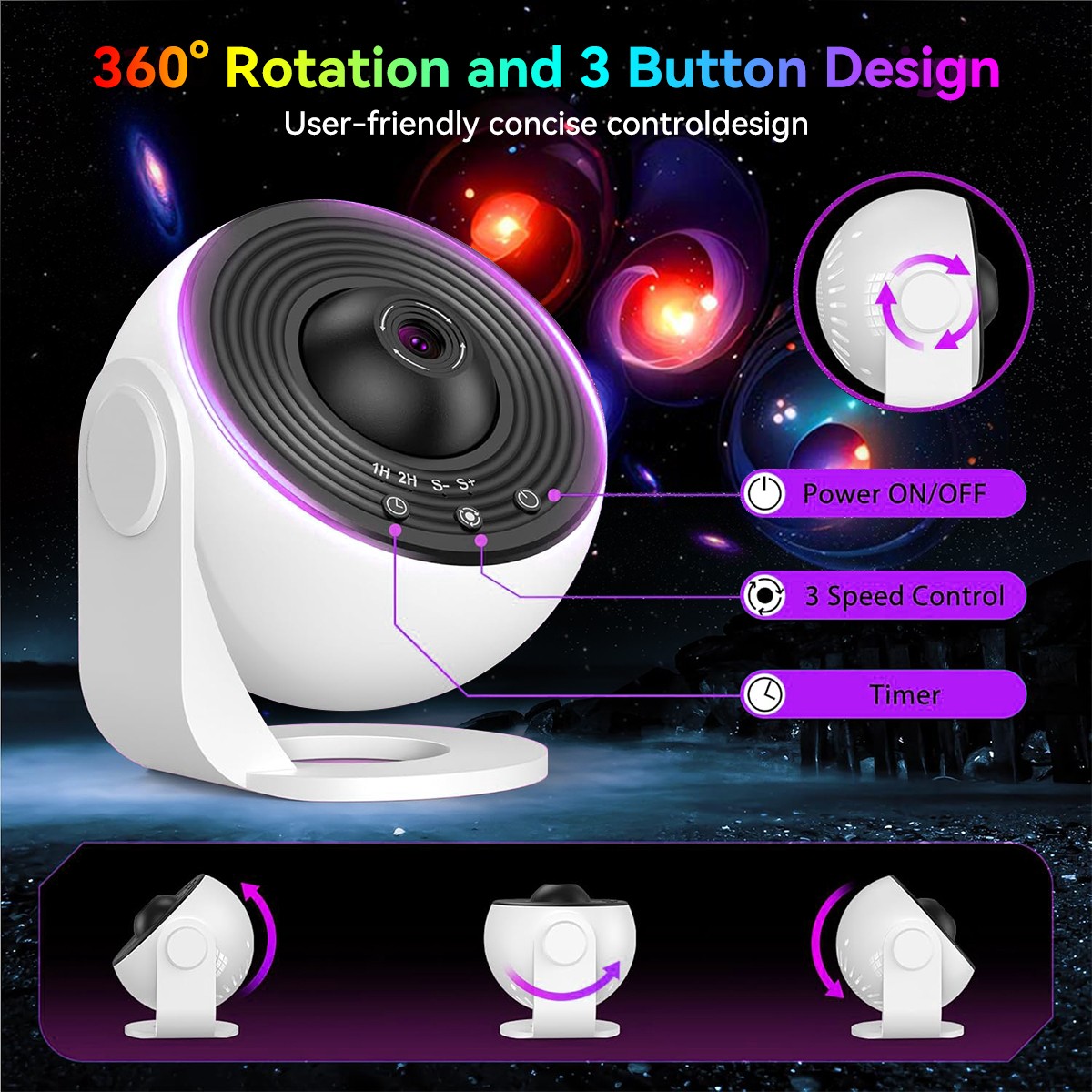 14 in 1 Galaxy Projector Pro Planetarium Star Projector 360° Rotating with Timer