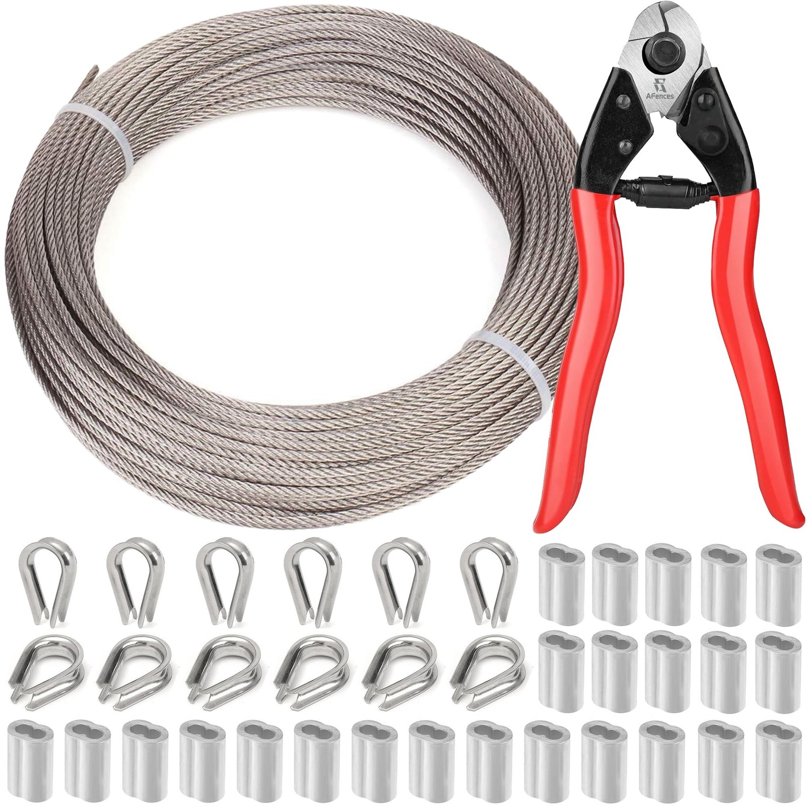 1/8″ Wire Rope | 165FT Stainless Steel Cable with Cable Cutter | 7×7 Strand C…