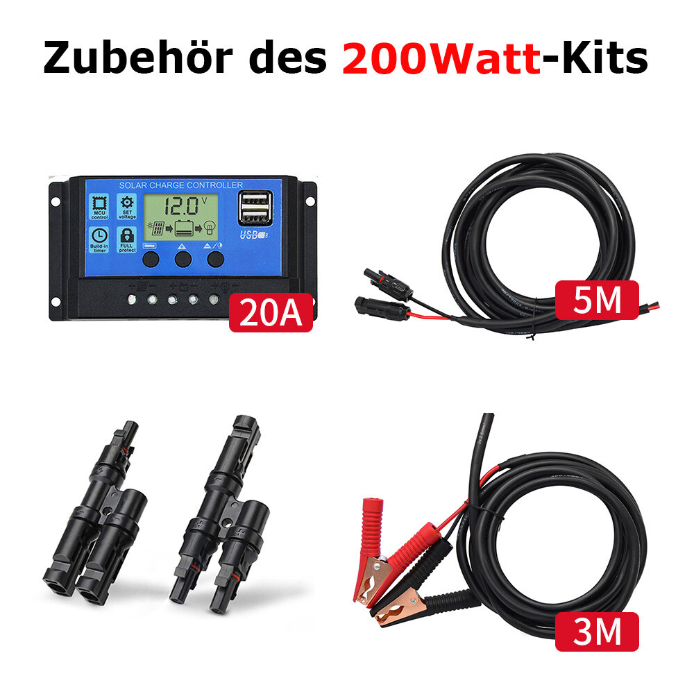 Dokio 100w 200w 400w Mono Semi-flexible Solar Panel Kit for RV/Car battery/Home