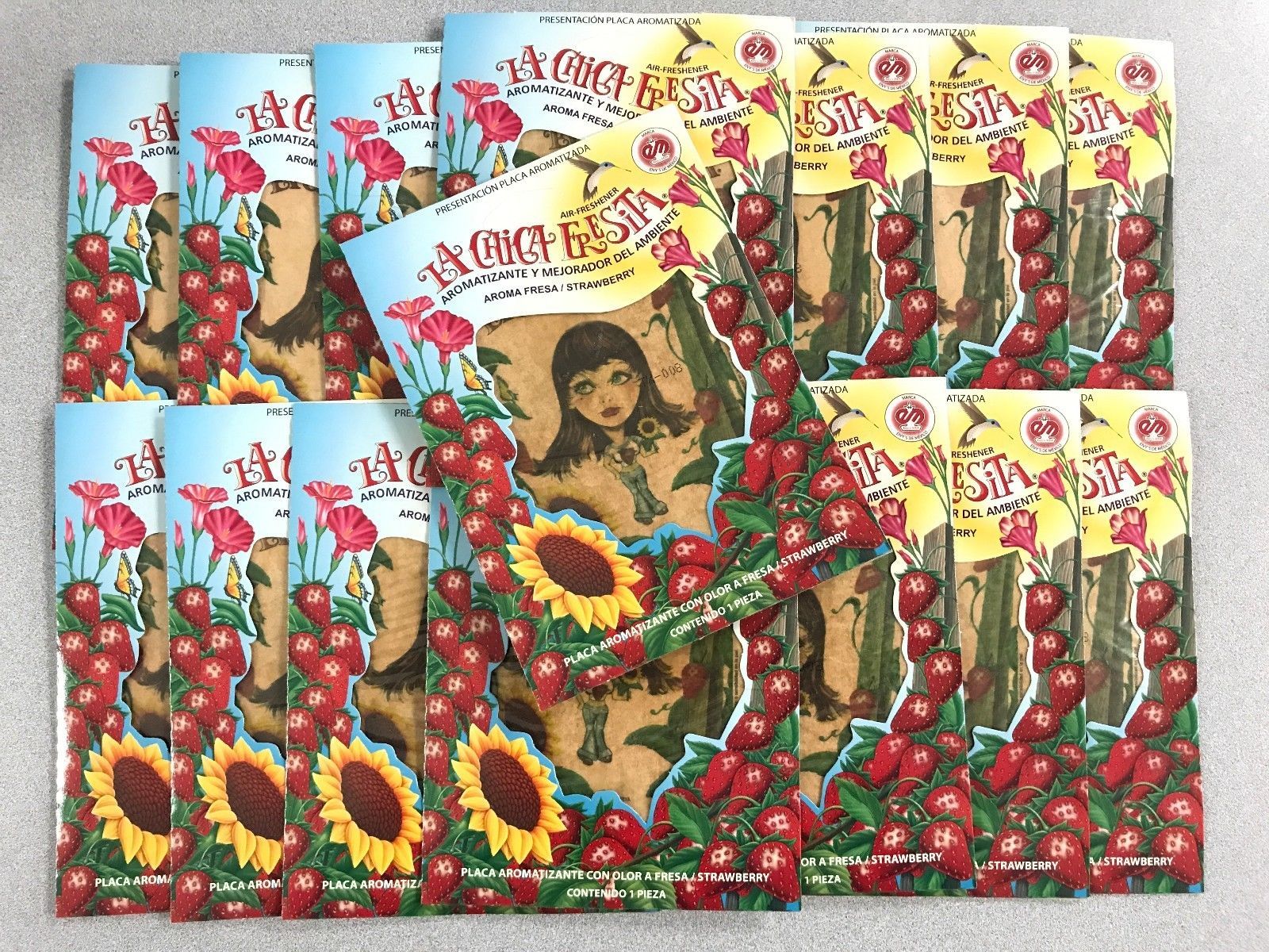 15 pack LA CHICA FRESA /Strawberry Car Air Freshener Aromatizante Mexico