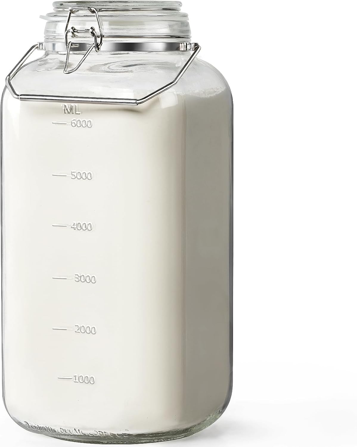 2 Gallon Glass Jar with Airtight Lid, 1 Pack Glass Storage Jars with Sturdy