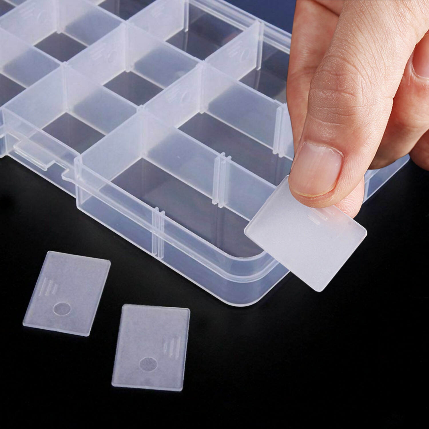 6 Pack Clear Jewelry Box Plastic Bead Storage Craft Container Earrings Organizer
