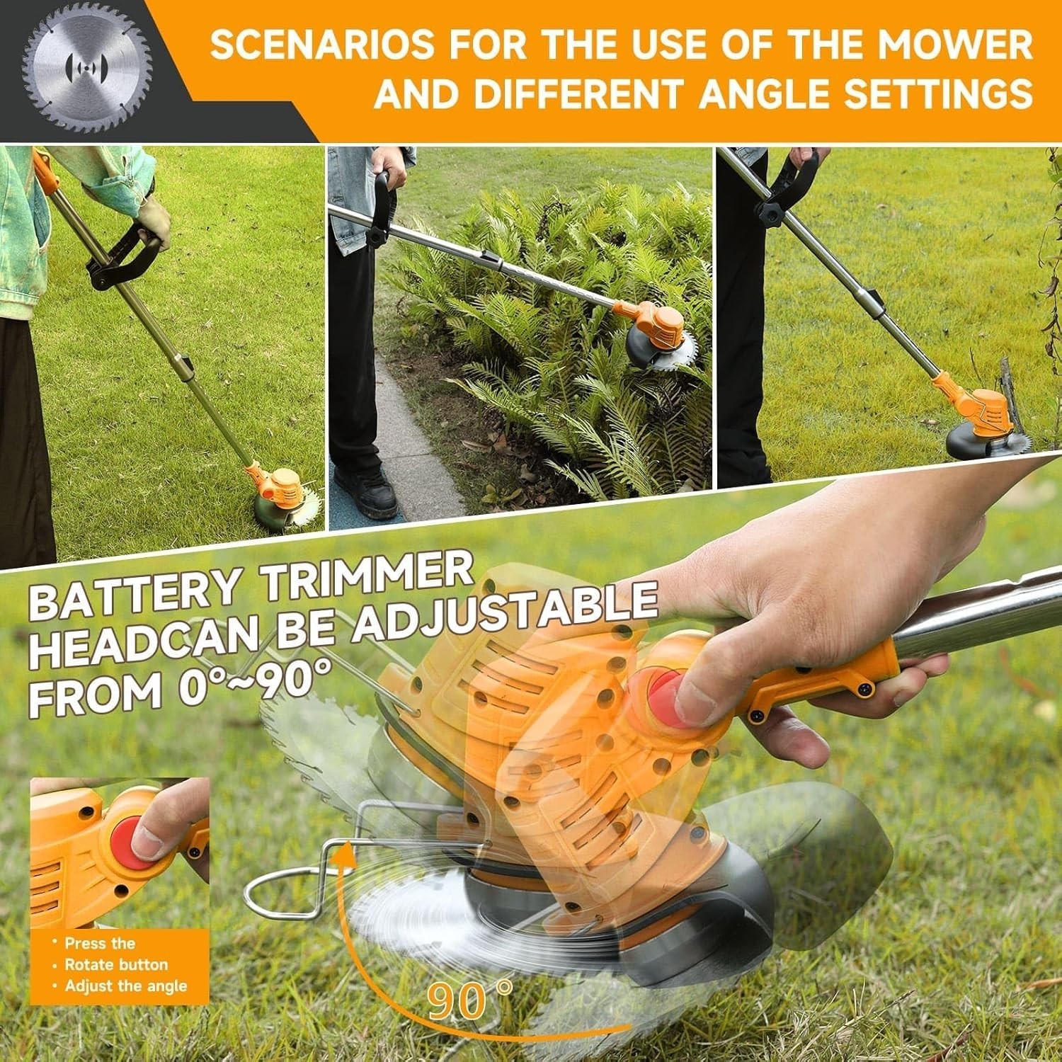 Cordless Weed Wacker for Dewalt 20V MAX 4-in-1 Weed Eater High Power Trimmer