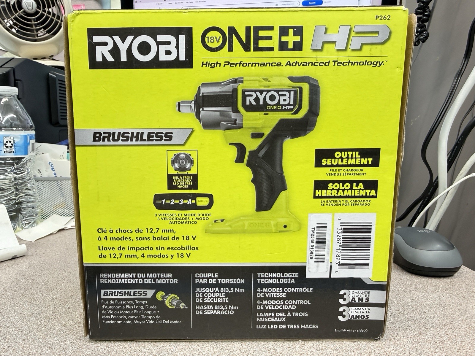 Ryobi P262 ONE+ HP 18V Brushless 4-Mode 1/2 in. Impact Wrench Bare Tool New