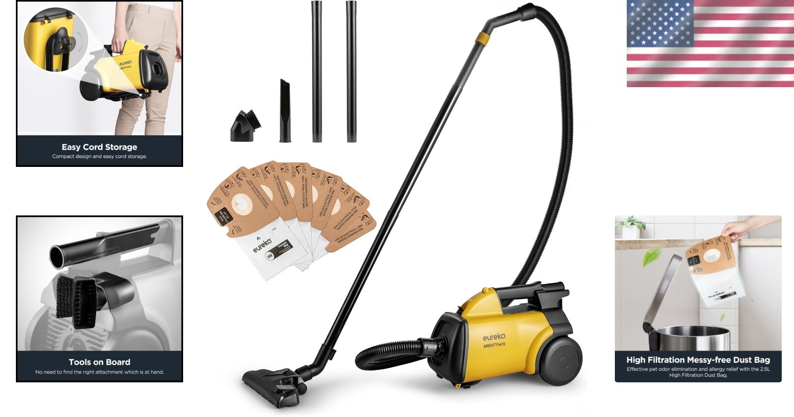 All-Floor Lightweight Canister Vacuum – 2.5L Capacity for Ultimate Cleaning