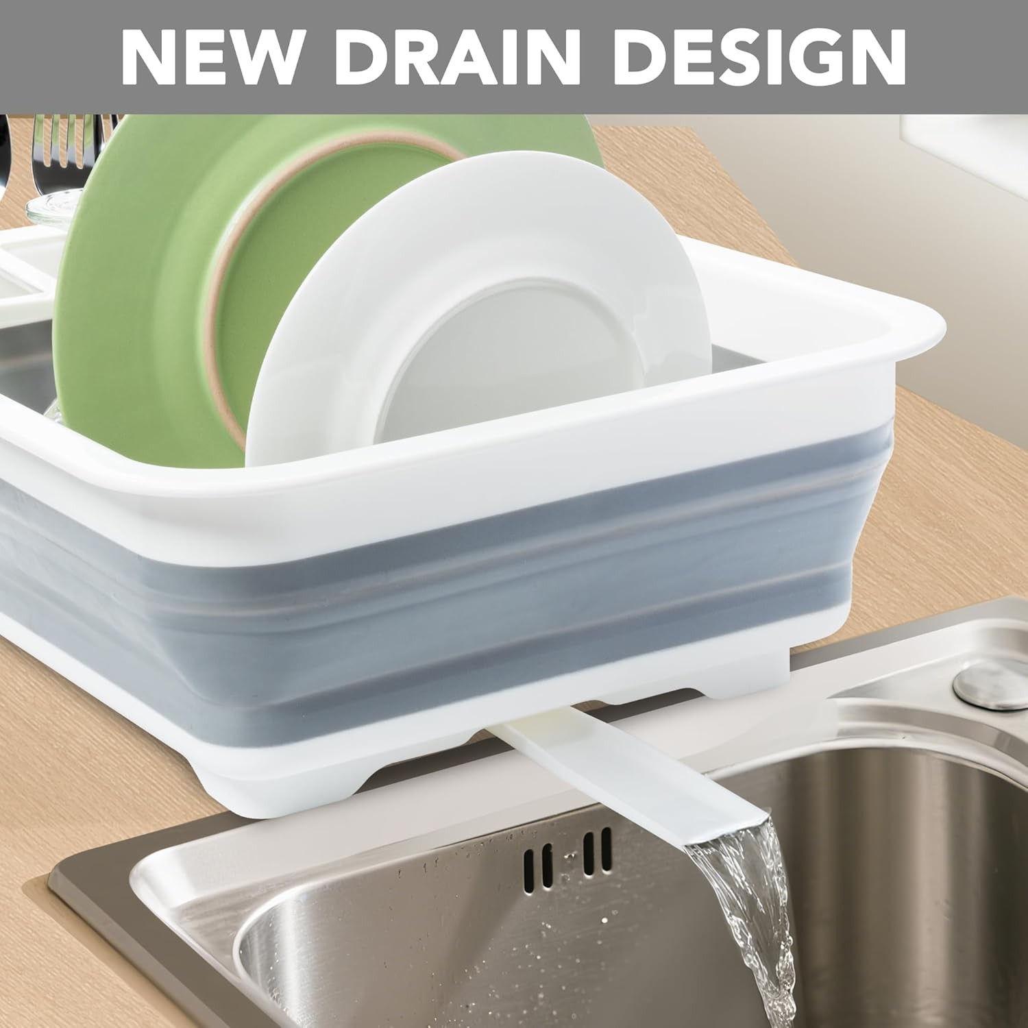 Collapsible Dish Drying Rack, Pop Up Dinnerware Drainer, Portable Plate