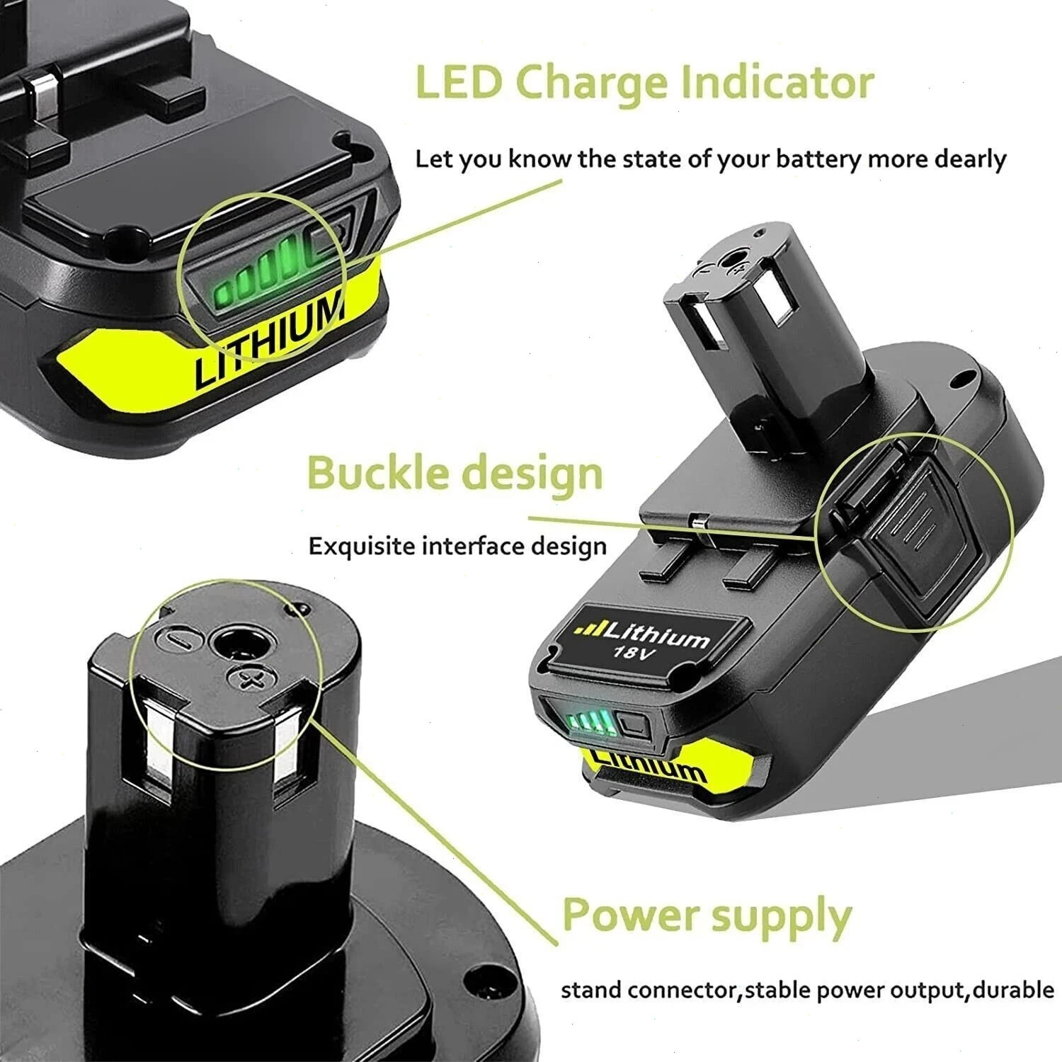 2 PACK 4.0Ah For RYOBI 18V Battery One Plus Compact Lithium-Ion P190 P192 new