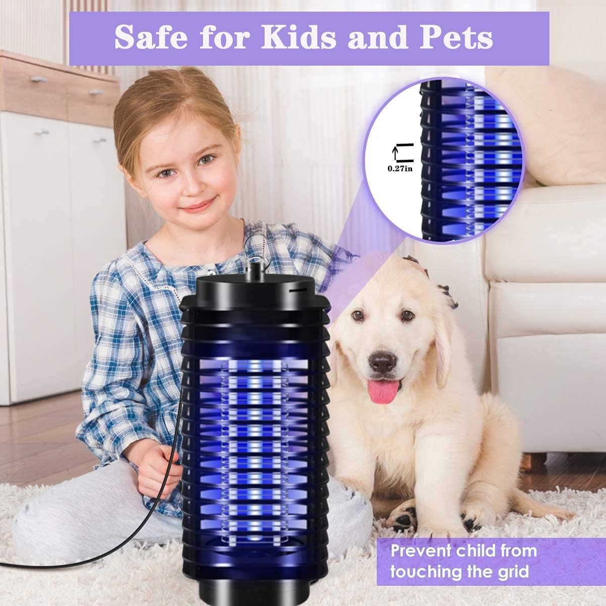 2 Pack Mosquito Fly Bug Insect Zapper Killer Indoor Outdoor Electronic Trap Lamp