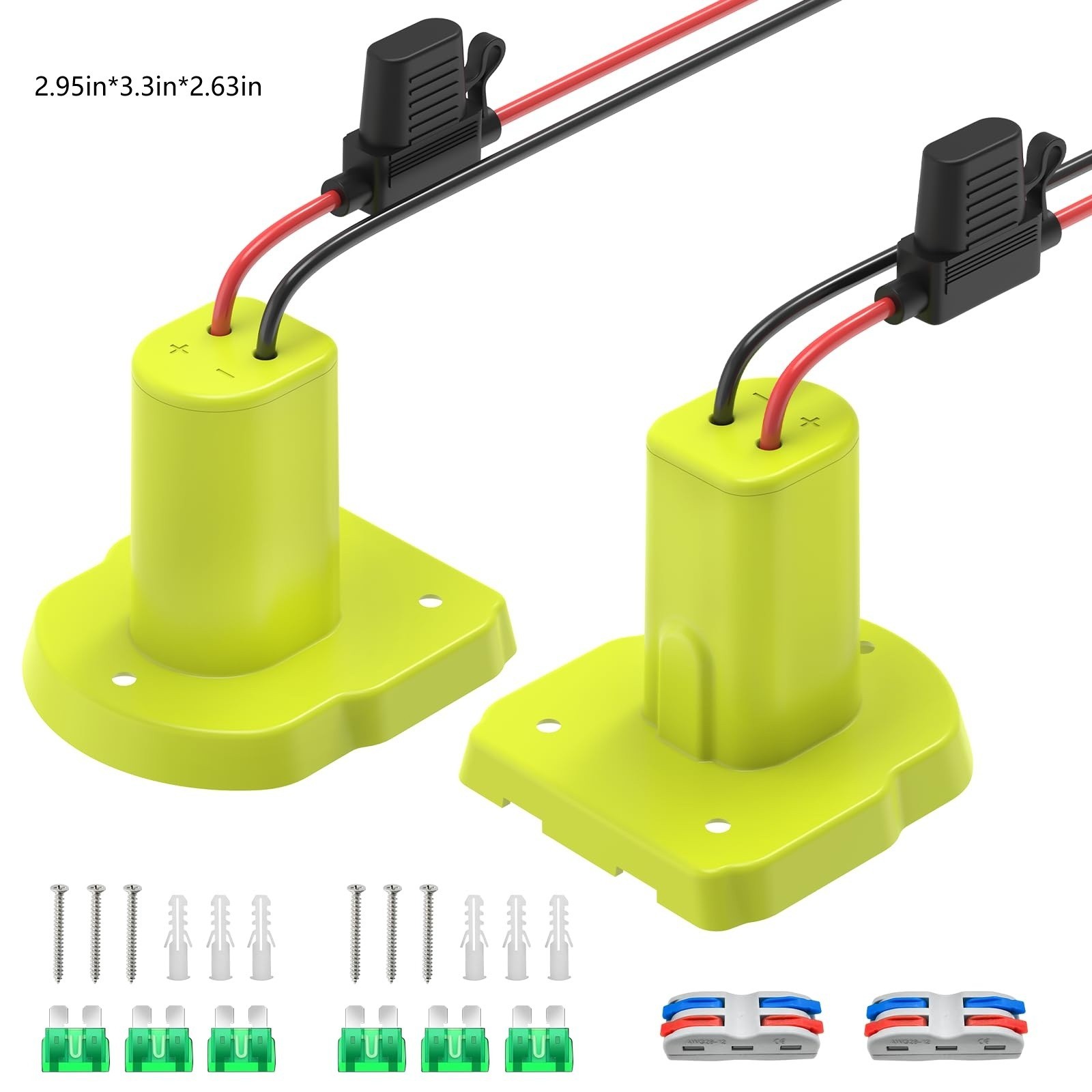 Adapter Compatible with Ryobi 18V Battery Conversion Kit Including Fuses ,2 Pack