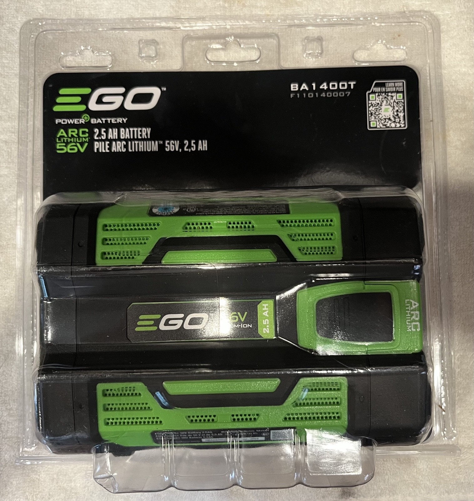 New EGO BA1400T POWER+ Arc Lithium 56V 56 Volt 2.5Ah Lithium Ion Battery (NIB)