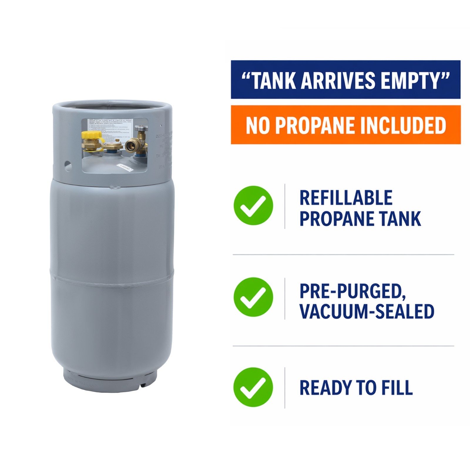 Flame King 33.5 LB Steel Forklift Propane Cylinder With Gauge and Fill Valve