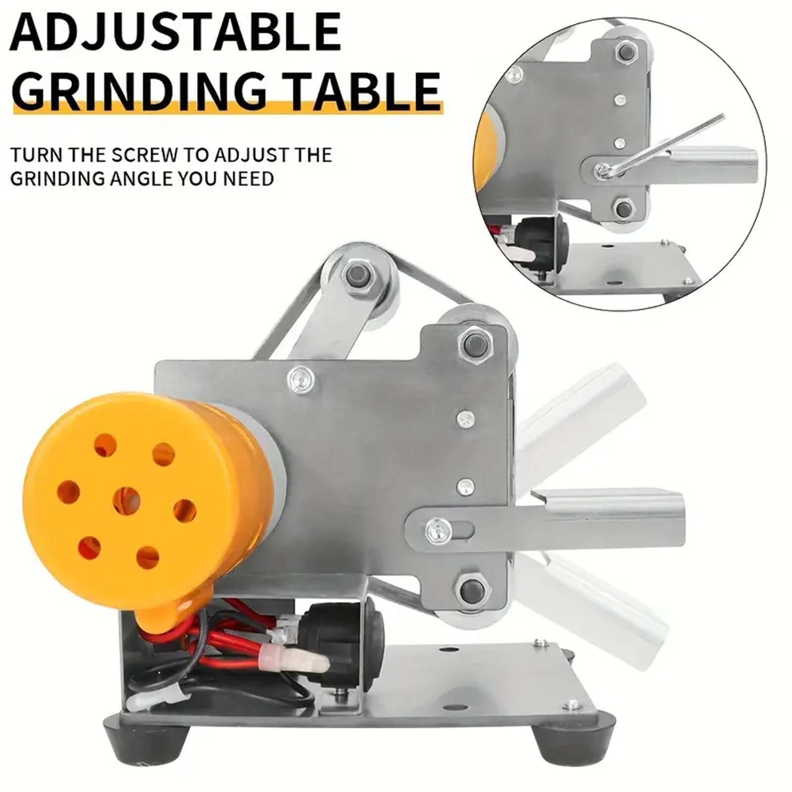 Mini Belt Sander Electric, 7-Speed, 15° Sharpener for DIY & Jewelry Making