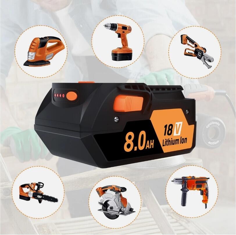 2PACK For Ridgid 18V R840085 8.0Ah Lithium-ion Battery /Charger 18Volt R840087
