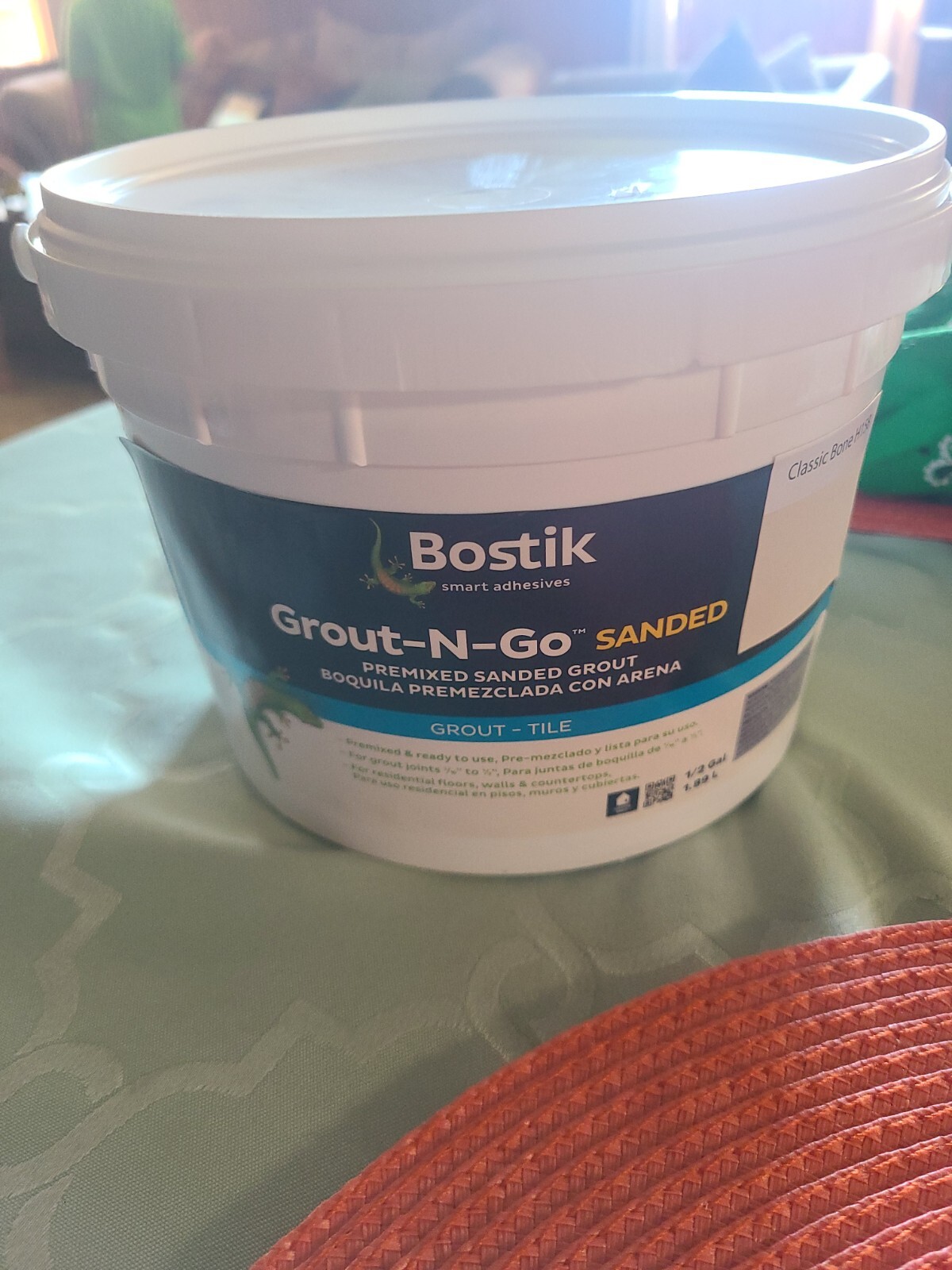 Bostik GROUT-N-GO Sanded Classic BONE H158 1/2gallon