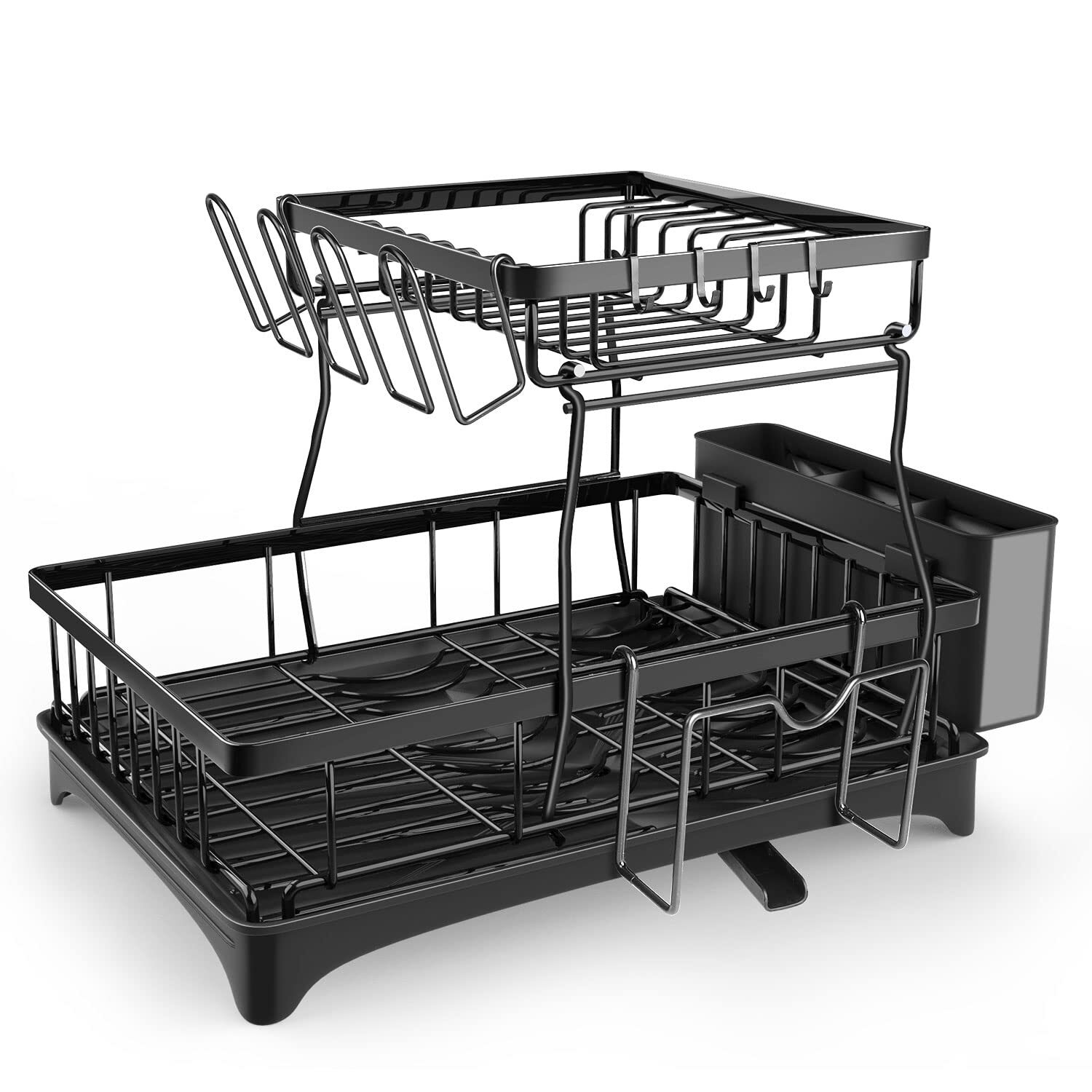 2 Tier Over Sink Dish Drying Rack Stainless Steel Kitchen Dish Drainer organizer