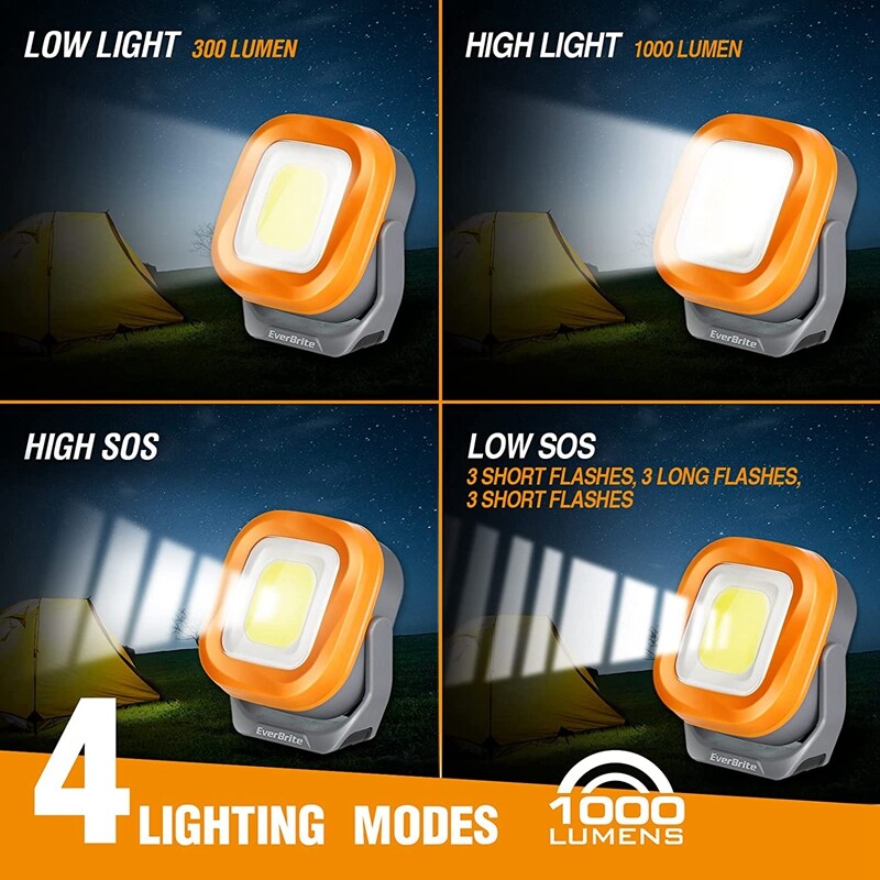 EverBrite Rechargeable 1000 Lumen Work Light Magnetic LED Super Bright Worklight
