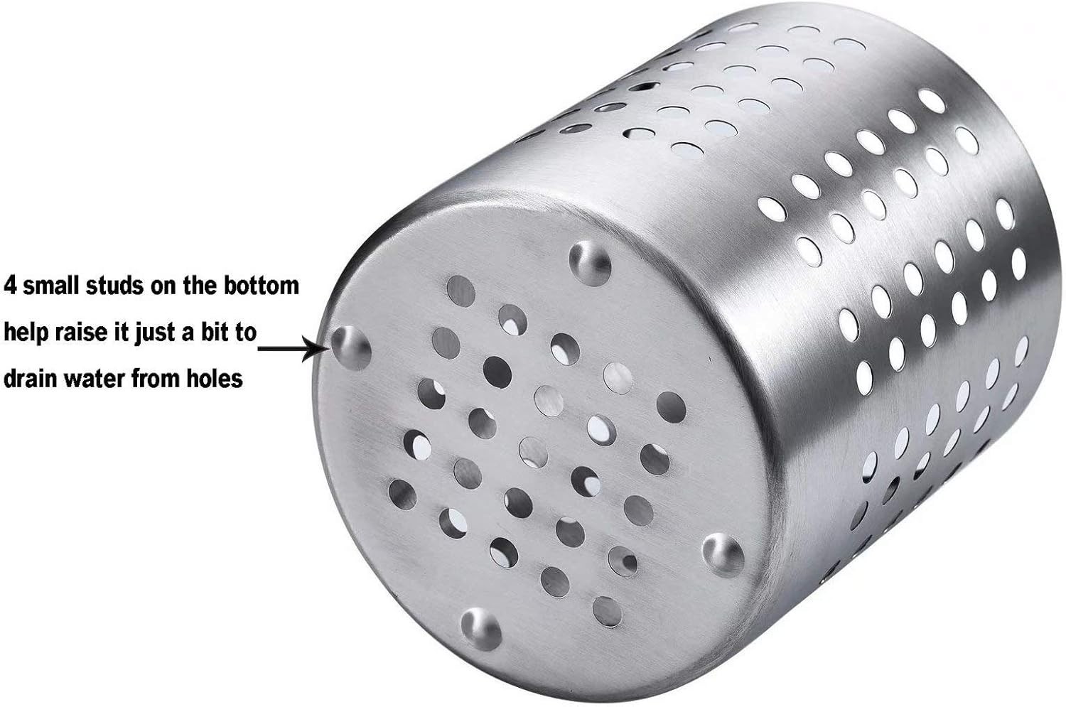 Compact 5.32in Stainless Steel Utensil Holder for Stylish Kitchen Organization