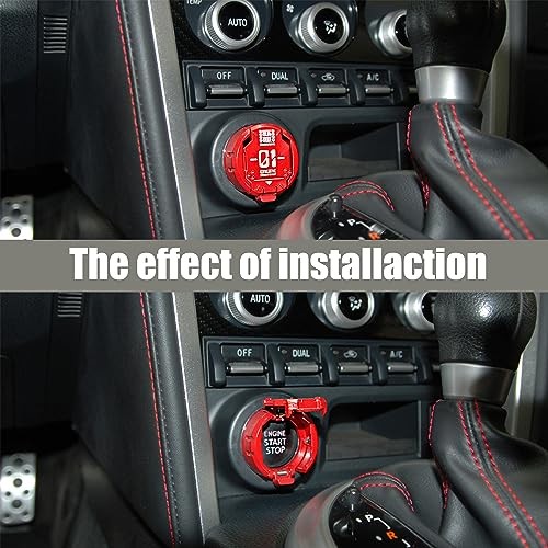 ???????? | Metal Mecha Push Start Button Cover, Car Press-A1-Red-Wordl
