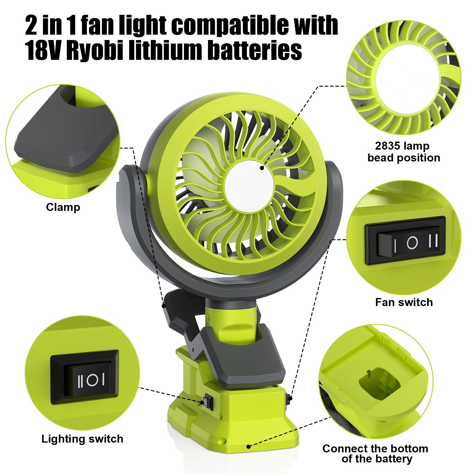 (1-2PCS) 8.0AH For RYOBI 18V ONE PLUS Battery Cordless Hybrid Tool Fan P108 P107