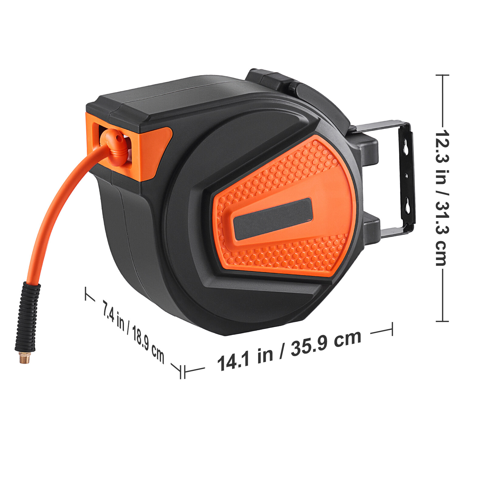 Retractable Air Hose Reel 3/8 IN x 50 FT Hybrid Enclosed Air Hose 300 PSI