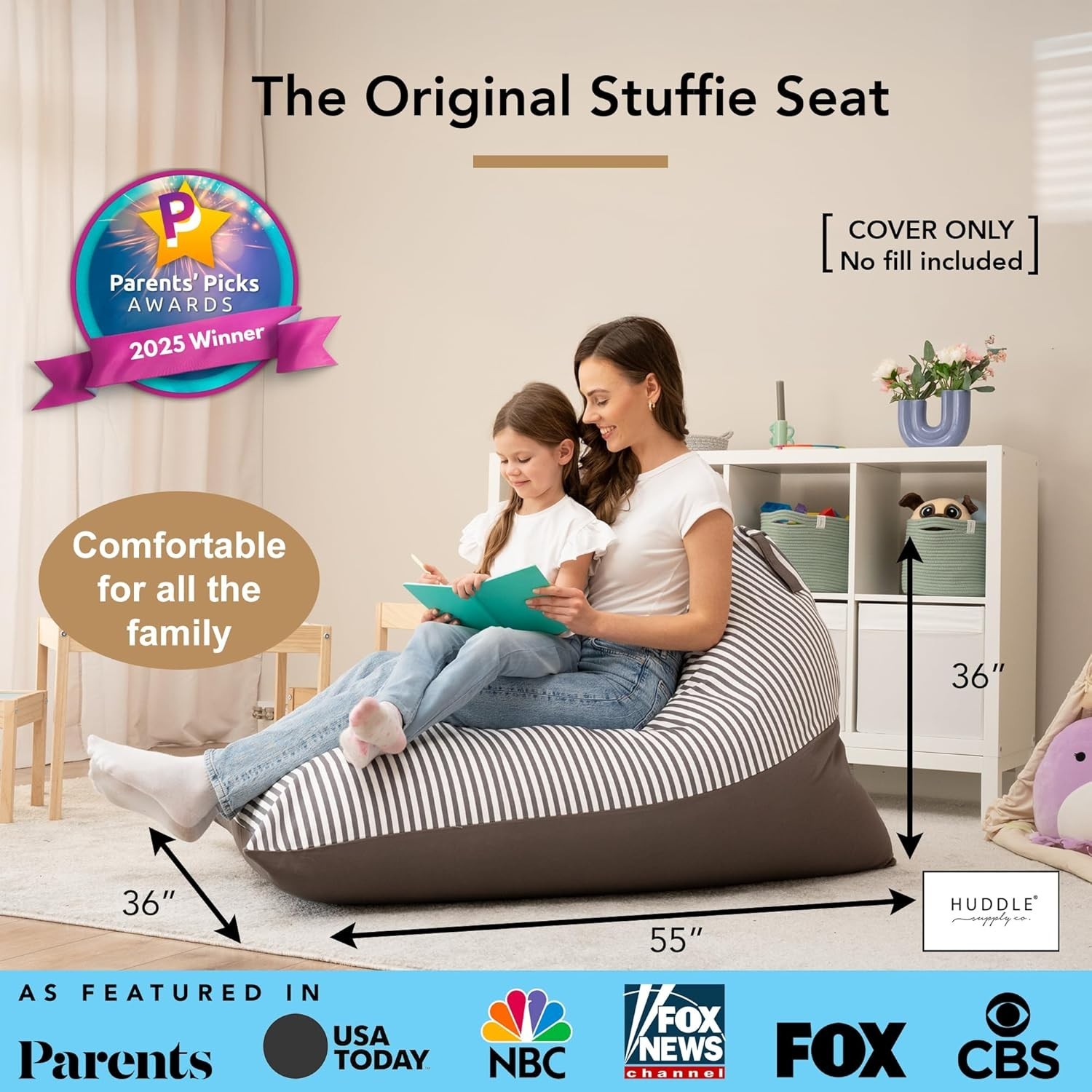 Original Stuffed Animal Bean Bag for Storage(No Filler) for Kids Teens & Adults