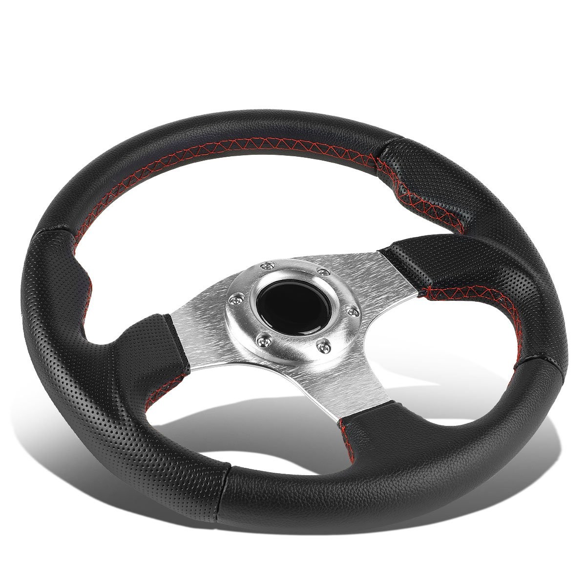Dna Motoring 320Mm Racing Steering Wheel Horn Button 6-Bolt Aluminum Frame